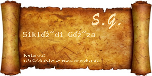 Siklódi Géza névjegykártya