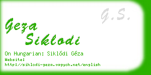 geza siklodi business card