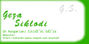 geza siklodi business card